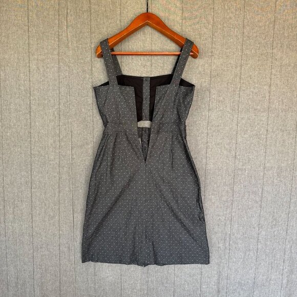 Rachel: Rachel Roy Athena Graphite Polka Dot Belted Sheath Midi Dress Size 10 - Picture 11 of 16